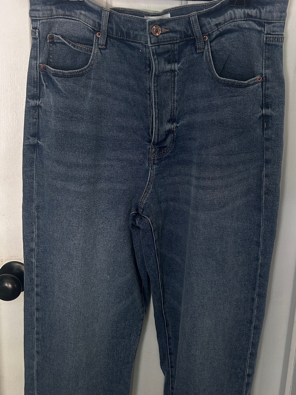 Nicole Miller Blue High-Rise Straight Jeans